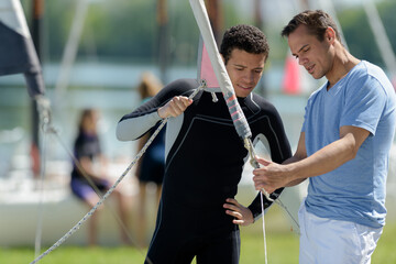 he is learning how to sail