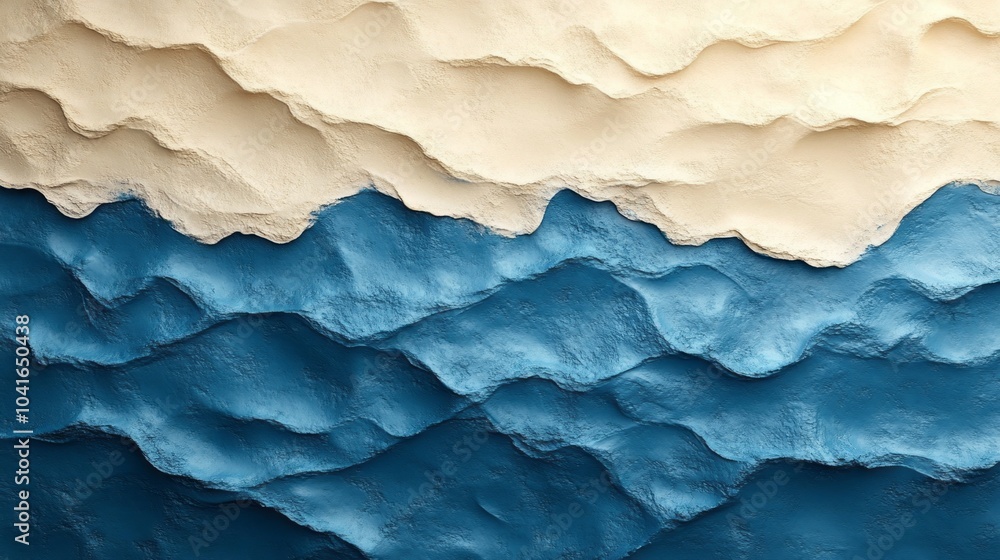 Poster the image is a blue and white wave with a blue ocean in the background