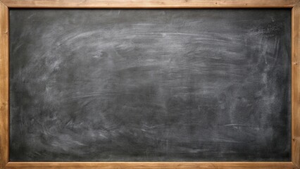 Chalkboard texture abstract background with grunge dirt white chalk rubbed out on blank blackboard wall