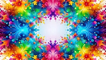 Cheerful multi colored blots on symmetrical background