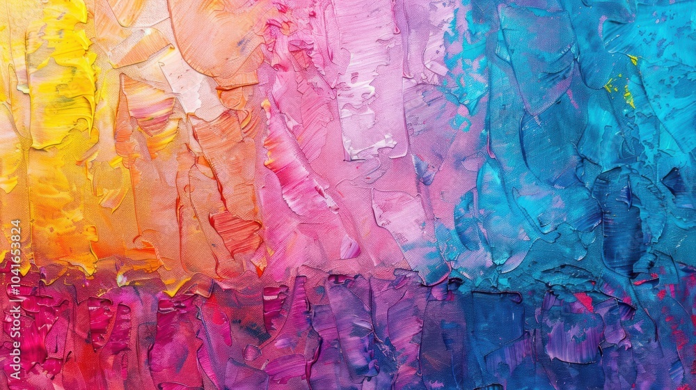 Poster this colorful textured abstract painting features a harmonious blend of vivid colors flowing seamles