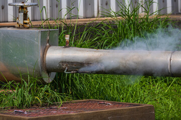 Corrosion rusty through socket tube steam gas leak pipeline