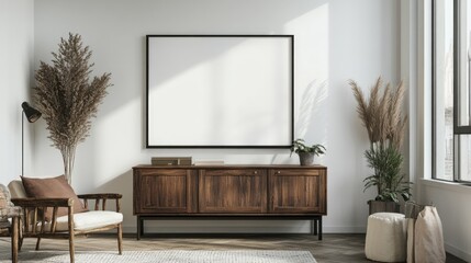 Modern Living Room with Wooden Furniture