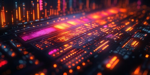 Obraz premium Upward arrow showing business growth and success in futuristic design