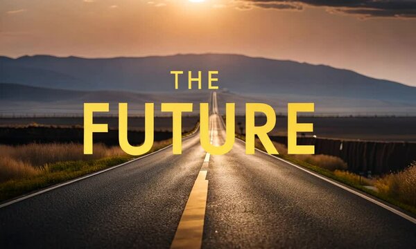 2025 on a road. Vision of the future.