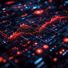 Obraz premium Upward arrow showing business growth and success in futuristic design