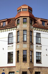 Art Nouveau style architectural facade details, Europe, Latvia