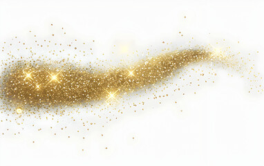 Fototapeta premium golden glitter, white background, white space in the center of the image, transparent, PNG format, clipart, vector illustration,
