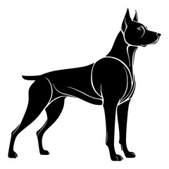 Pitbull dog silhouette vector isolated on white background 