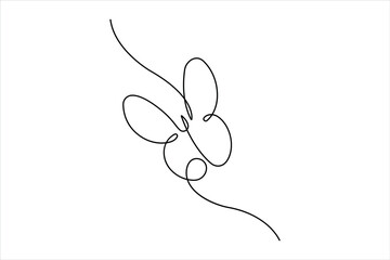 Continuous one line art drawing of butterfly design minimalism outline vector art illustration

