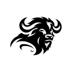 Buffalo logo silhouette vector isolated on white background 