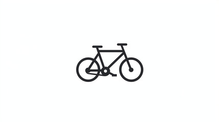 simple line drawing of a bicycle in black on a white background The bicycle has two wheels handlebars and a seat