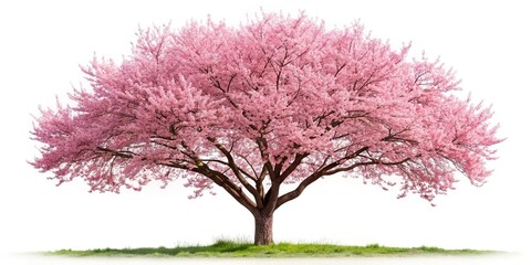 Obraz premium Cherry blossom tree in medium shot isolated on white background