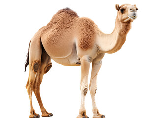 a camel standing on a white background