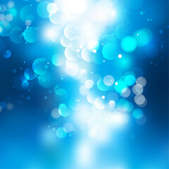 Abstract Blue Bokeh Lights Background