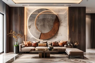 Interior of a modern creative living room