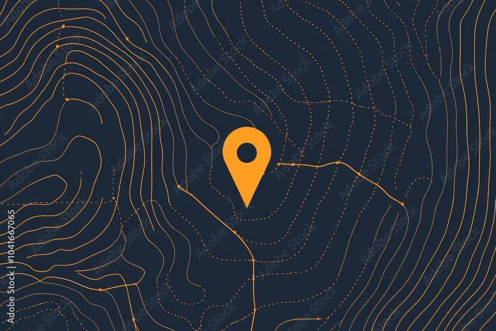 Poster a map with a pin marking a specific location
