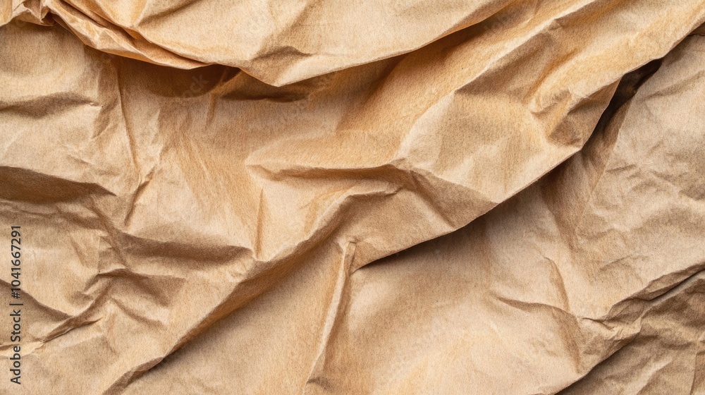 Aufkleber a detailed view of crumpled brown paper, featuring rich textures and folds that create a warm and in