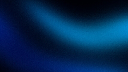 Dark glowing color wave with blue colors grainy gradient backdrop design, noisy wavy shaped gradient on dark, web cover, poster, banner, header