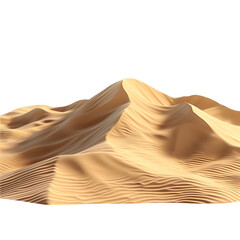 Sandy Desert Dunes Isolated on White Background