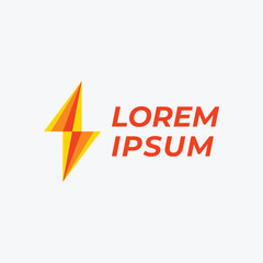 Electricity symbol. Flash thunderbolt logo design vector template