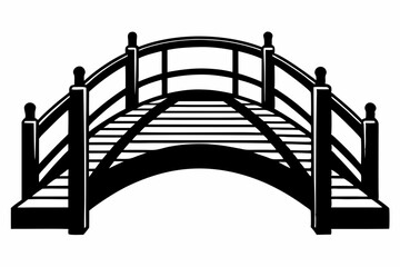 wooden bridge silhouette, wooden bridge vector illustration
