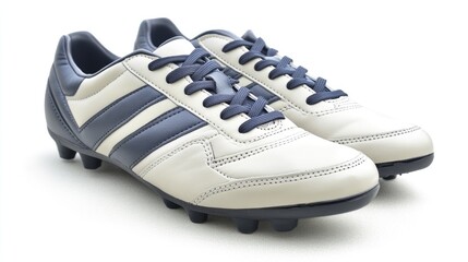 Silver soccer cleats standing against a crisp white background, emphasizing their refined style and significance in soccer.