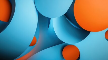 Abstract Blue and Orange Geometric Background Design