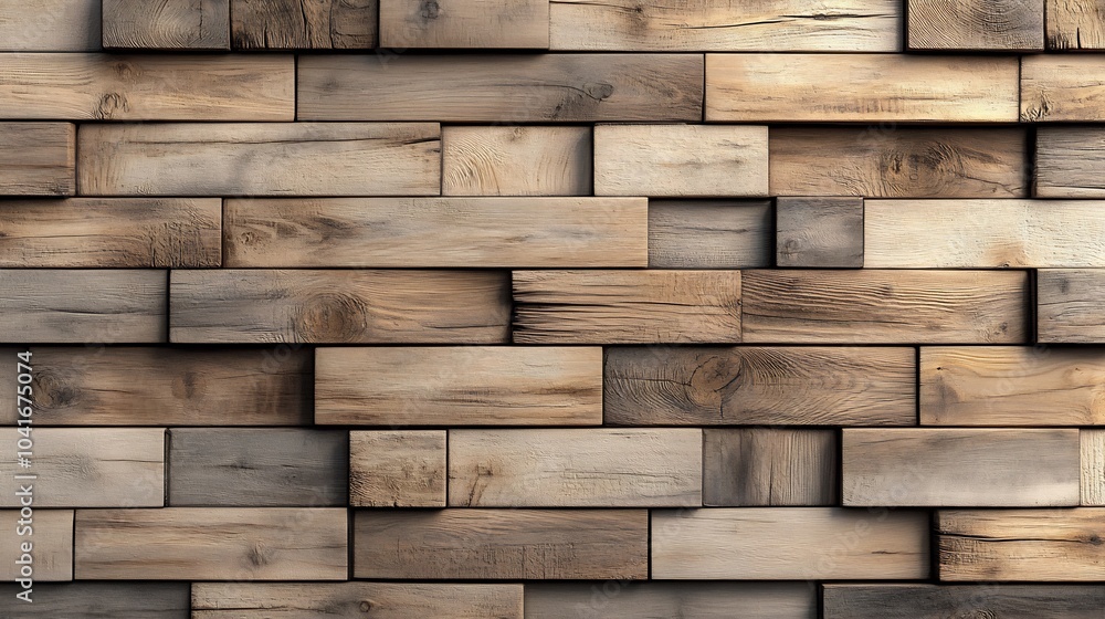 Aufkleber serene wood wall pattern background characterized by lighttoned wooden panels with subtle knots crea