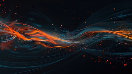 Fototapeta premium Glowing Light Trails in Dark Elements