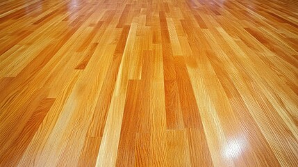 The natural grain of honey-finished oak wood floorboards, gleaming in the light, creating a welcoming, cozy atmosphere in the room.