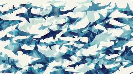 Geometric Abstract Shark Background Design