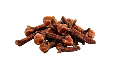 Fototapeta premium Heap of cloves isolated on transparent background