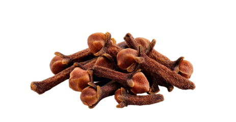 Heap of cloves isolated on transparent background