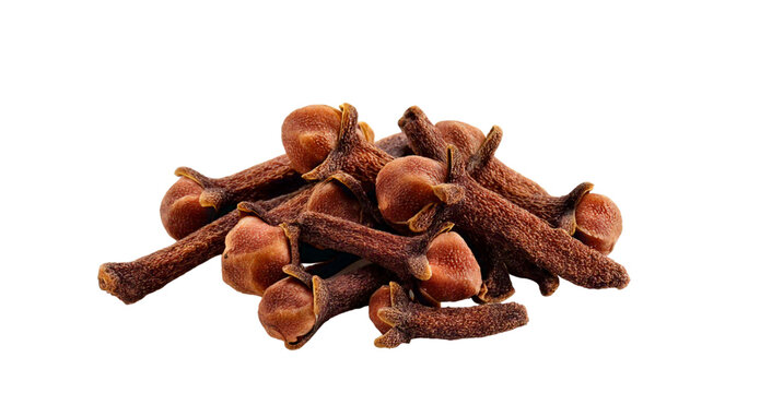 Heap of cloves isolated on transparent background