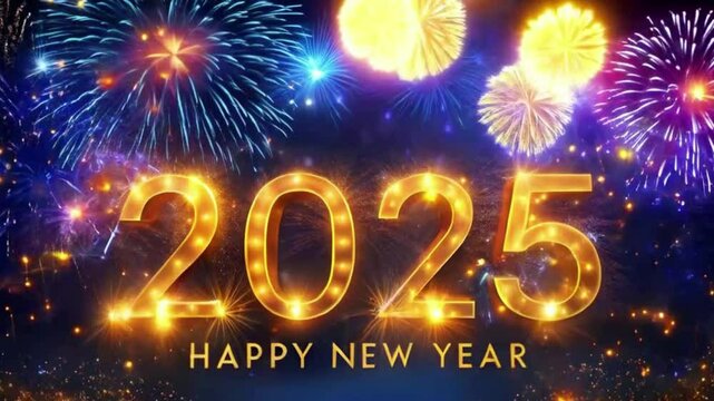 Happy new year 2025 celebrating video