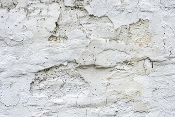 A worn-out white wall with peeling paint, perfect for decorating and design ideas