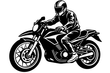 motard riding a racing bike  silhouette sillustration