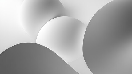 Abstract Shapes in White and Gray Tones