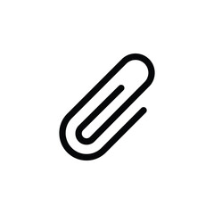 Obraz premium Black isolated icon of paper clip on white background. Silhouette of paper clip. Flat design.