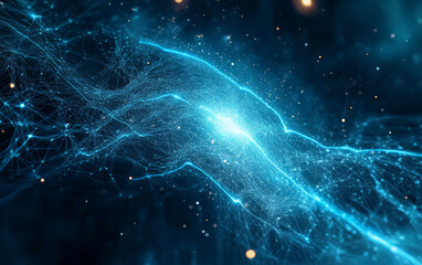 The background of future technology made up of particle elements and rays
