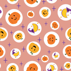 Obraz premium Cute Halloween vector surface pattern design