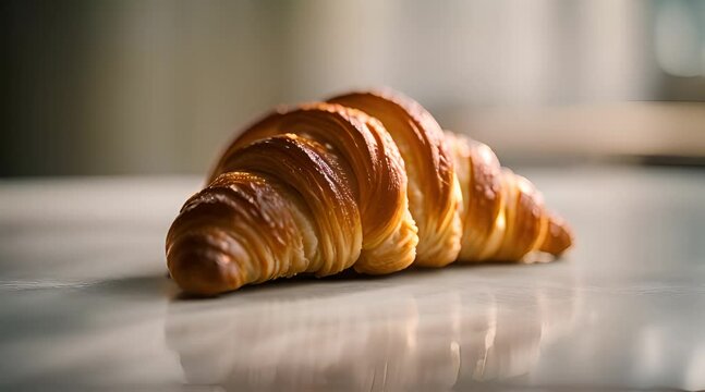 fresh croissant on a table