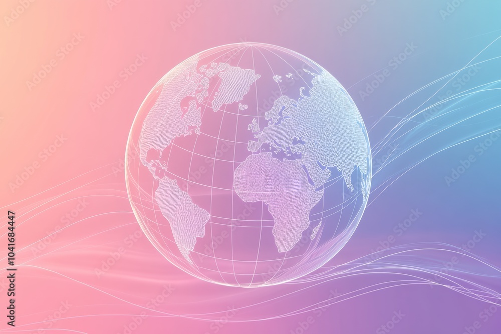 Aufkleber a simple outline of a globe illustrates the concept of international travel with a modern aesthetic 