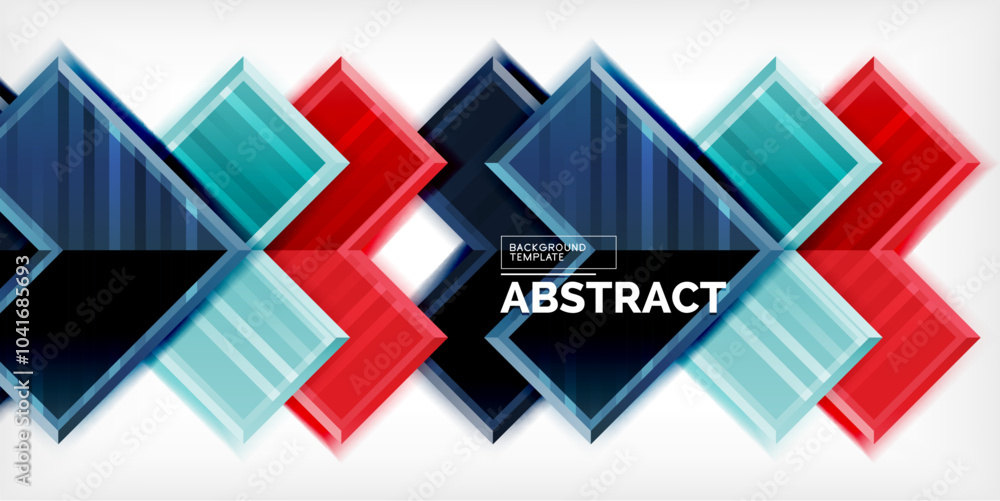 Poster Arrow symbols created with 3d effects and line texture geometric abstract background