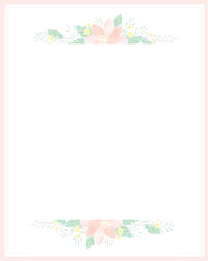 Gentle spring bloom series of frame and background for wedding invitation engagement party celebration announcement memo notes message etc