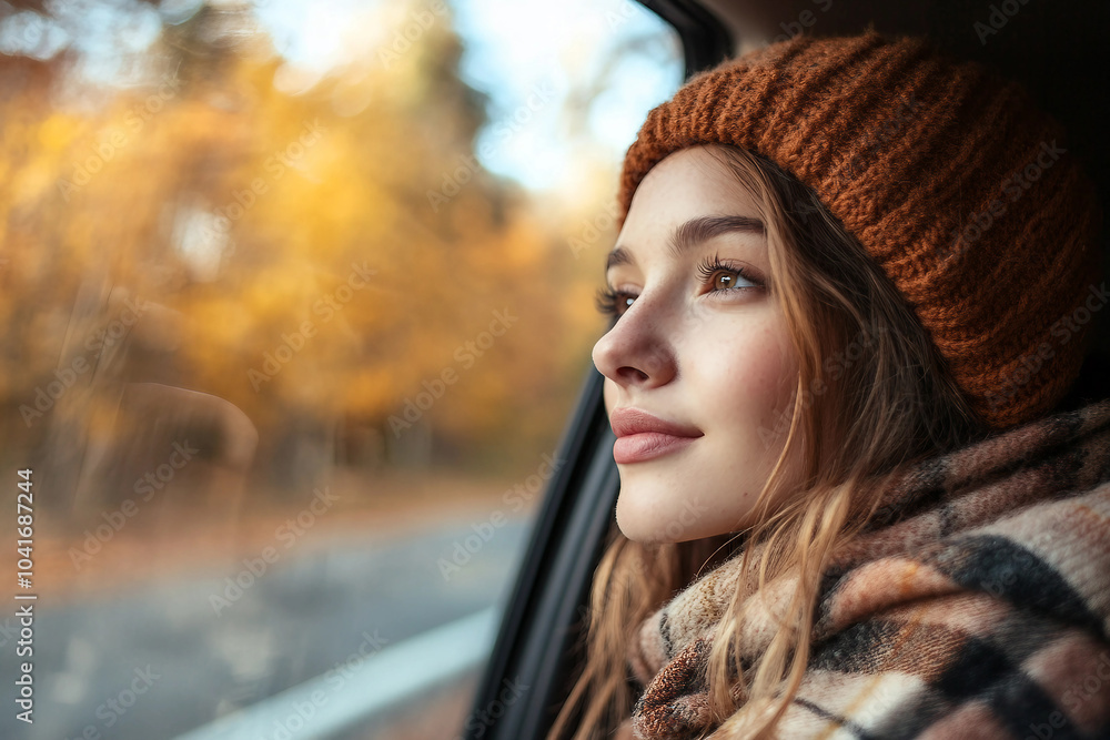 Poster travel in the fall created with generative ai technology