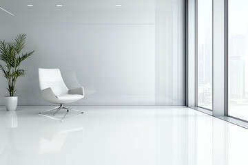 Innovative high-tech office design featuring touchscreen walls and ergonomic furniture for a modern workspace environment