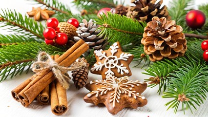 christmas decoration with cones