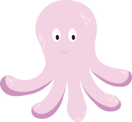 Cute octopus vector illustration.